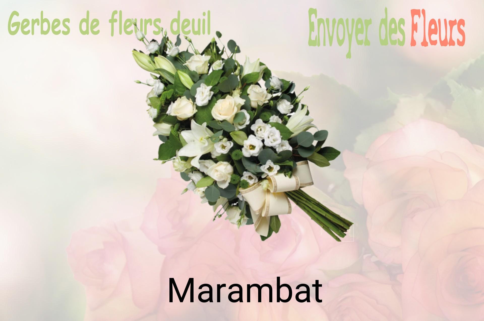 Gerbe de fleurs de deuil livrée à Marambat